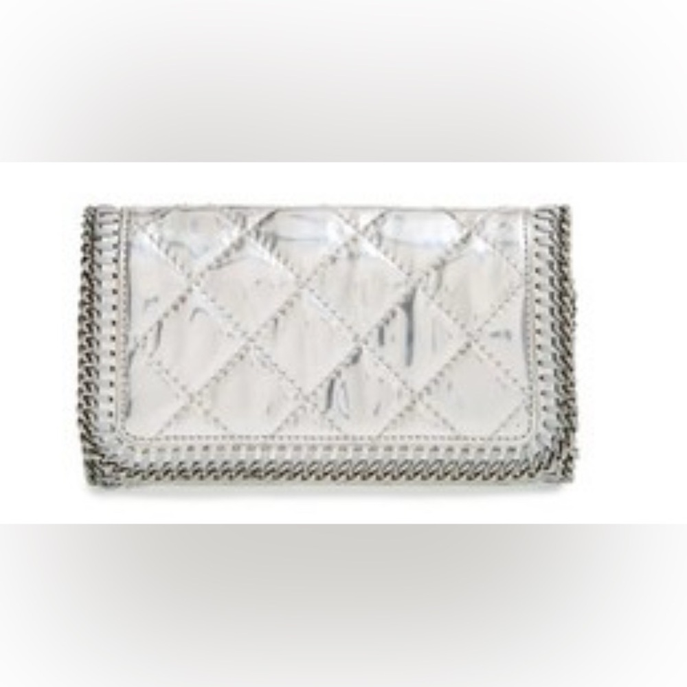 Stella McCartney Falabella Silver Quilted Chain Crossbody Bag